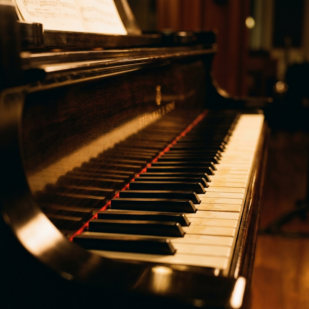 Teclas de piano de cerca